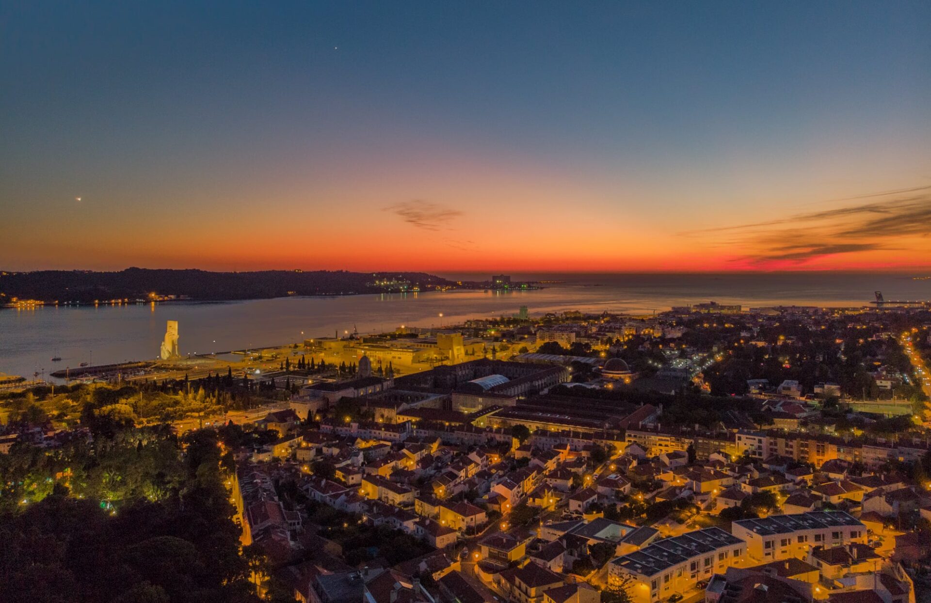 Lisbon city sunset